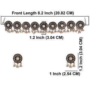 High Quality Indian CZ Crystal Jewelry Oxidized Floral Charm Traditional Bridal Choker Necklace Indian Fashion Jewelry for Women - Product Image 3