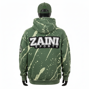 Sweat-shirt vert délavé à l'acide lourd 350GSM en molleton de coton premium Logo et patchs brodés personnalisés Sweat-shirt basique moderne - Product Image 2