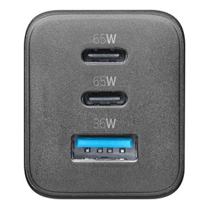 Cargador USB Tipo-C, USB Tipo-A MULTIPOWER MICRO 65W GaN Power Delivery Negro ACHUSBGAN3PD65WK - Product Image 3