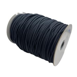 Cordon rond noir de 3 mm 100% polyester avec embouts en plastique Longueur personnalisée Écologique Haute ténacité pour vêtements et chaussures - Product Image 2