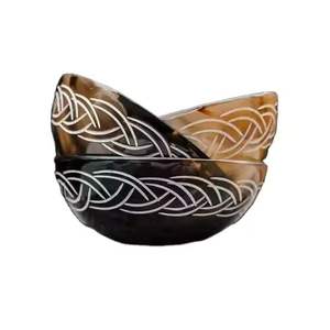 Cuenco de cuerno de búfalo pulido Extra grande Vintage de diseño clásico, decoración de boda y utensilios de cocina para servir comida - Product Image 2