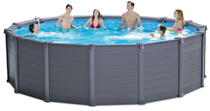 Piscina Rotonda con Telaio in Grafite e Pompa a Sabbia - cm. 478x124 H - Product Image 1