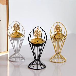 Quemador de incienso de mano árabe de Oriente Medio para decoración de oficina y hogar, quemador de incienso de Metal, soporte de diseño con cable metálico - Product Image 1