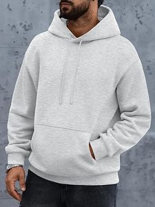 2025 personnalisé hommes 100% coton sweat à capuche surdimensionné lourd Streetwear avant Logo col à capuche Style décontracté coupe ample pour l'hiver - Product Image 3
