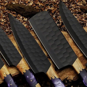 ชุดมีดทำครัวปลอมแบบเรียบง่ายประกอบด้วยใบมีดเหล็กตอกและที่จับไม้แบบไม่ลื่นสวมใส่สบายสำหรับการเตรียมอาหาร - Product Image 5