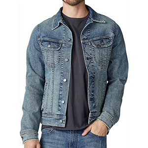 2024 Factory Wholesale Men's Denim <b>Jacket</b> Quality Plain Color <b>Jacket</b> Dark Blue <b>Boy</b> Ripped Denim <b>Jacket</b> for Men - Product Image 5