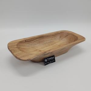 Bols de service en bois peu profonds avec un large rebord, conçus pour exposer des objets décoratifs ou servir des planches de charcuterie - Product Image 1