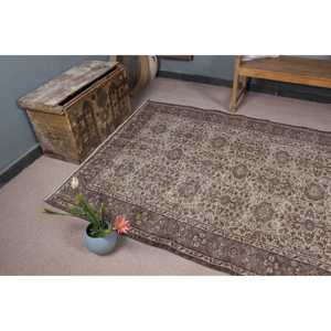 พรมตุรกีวินเทจ ขนาด 5.2x7.9 ฟุต สีน้ำตาลลายจุด ทำจากขนสัตว์ - Product Image 5