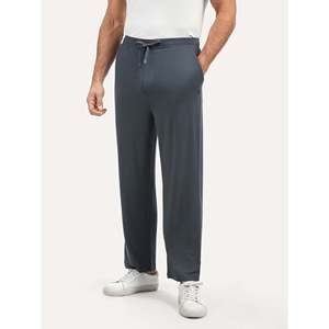   Pantalon de pyjama large pour homme, motif de Noël, en coton et soie tricotés, décontracté, sans manches, court, pour l'hiver - Product Image 6