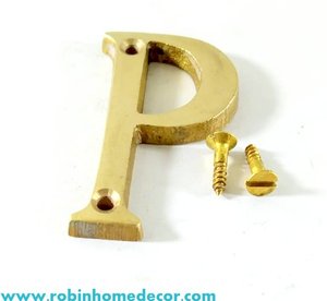 Alfabetos de puerta de latón de lujo martillado de metal pulido de la mejor calidad de exportación mundial para uso en hoteles y hogares fabricados en India - Product Image 5