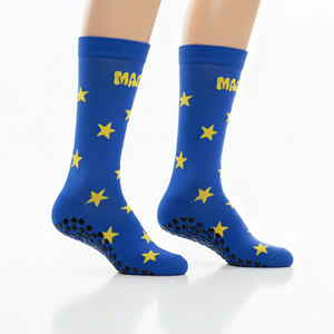 Chaussettes de sport antidérapantes pour hommes et femmes avec tissu éponge et logo personnalisé, chaussettes de football antidérapantes avec impression en silicone - Product Image 1