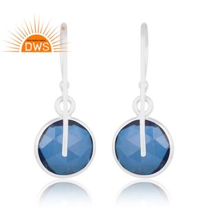 Meilleure qualité doublet en argent sterling fin Londres topaze bleue Quartz pierres précieuses boucle d'oreille fabricant de bijoux personnalisé - Product Image 4