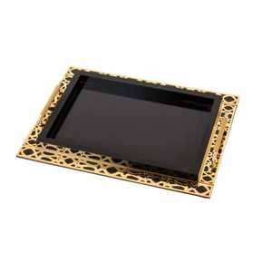 Plateau de service en métal artisanal, dernière arrivée, très vendu, pour mariage, hôtel, décoration de Noël - Couleur personnalisée, design moderne - Product Image 4