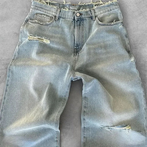 กางเกงยีนส์ทรงหลวมขาบานสำหรับผู้ชายกางเกงขากว้างทรงหลวมปกติแบบ2025 2025 - Product Image 5