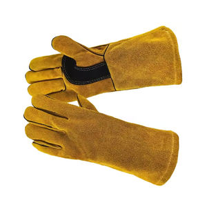 Diseño personalizado de cuero de vaca soldador doble seguridad guantes de trabajo para soldar mejor precio guantes de cuero para soldar - Product Image 5