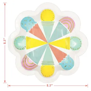 Nicroo 10 pièces personnalisé en forme spéciale bébé douche fête d'anniversaire décoration de Table noël vaisselle ensemble assiettes en papier jetables