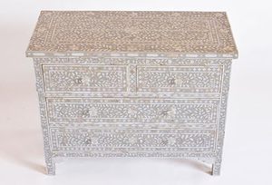 Elegante mesa de consola con incrustaciones de hueso, perfecta para el hogar o la oficina, elegante consola con incrustaciones de hueso, decoración de su hogar con un costo asequible - Product Image 4