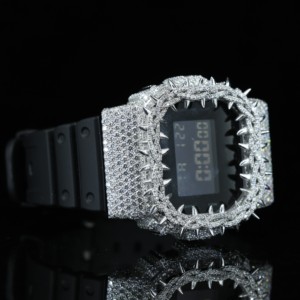 Montre Hip-Hop For Ice DW5600 entièrement sertie de moissanite couleur D, certifiée par un testeur de diamants, certificat GRA, vente en gros - Product Image 6