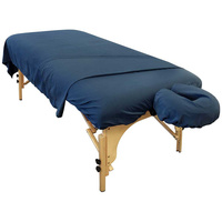 Ensemble de 3 draps de table de massage, 100% coton naturel, table de massage en flanelle, draps plats ajustés avec taie d'oreiller pour le visage