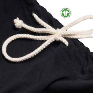 กางเกงเลานจ์ออร์แกนิกสำหรับผู้ชายสีดำเสื้อเจอร์ซีย์5.4ออนซ์ป้องกันการยับกางเกงผู้ชายย้อมสีล้วนผ่อนคลายและกระชับขาตรง - Product Image 6