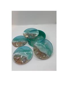 Durable resin coaster perfect for everyday use offering excellent surface <b>protection</b> with visually appealing artwork - Product Image 5