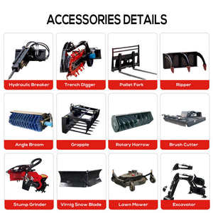 Minicargadora compacta diésel CE EPA para granja, nueva, con pala de madera, microcargadora internacional para todo terreno, minicargadora de dirección deslizante con bomba hidráulica Huade en rueda delantera. - Product Image 4