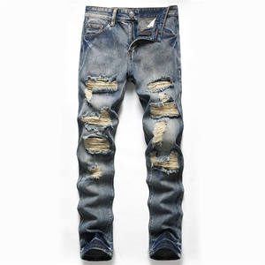Pantalones vaqueros de talla grande para hombre, ropa de trabajo, pantalones vaqueros para hombre, pantalones vaqueros rectos informales a la moda de alta calidad para hombre, ajuste personalizado para hombre - Product Image 3