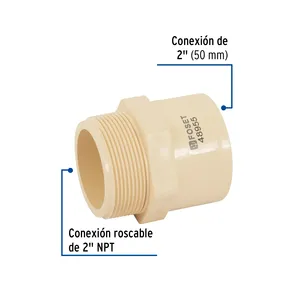 Caja de 4 unidades de accesorios de tubería de conector macho CPVC Foset de 2' - Product Image 2