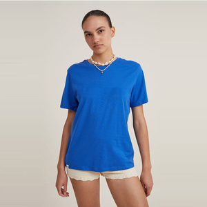 Camisetas de Verano para Mujer, Manga Corta, Personalizadas, al por Mayor, de Alta Calidad, Ecológicas, de Sarga, Corte Regular, Holgadas, 100% Algodón - Product Image 2