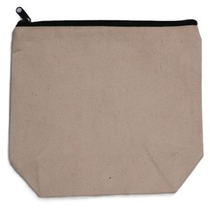 Bolsa de regalo de lona de algodón natural reciclado con logotipo personalizado impreso, bolsa con cremallera dorada para cosméticos ecológicos, bolsa con cremallera personalizable - Product Image 1