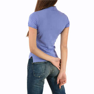 T-shirt à col polo pour femmes avec logo personnalisé 2 boutons coupe ajustée look décontracté vente en gros POLO respirant pour femmes - Product Image 2