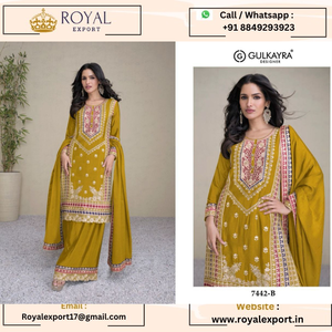 Lancement d'une nouvelle collection exclusive de costumes Eid Design Real Chinon à Surat Gujarat - Product Image 5