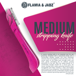 Couteau de toilettage pour animaux de compagnie en acier inoxydable et bois, écologique, pour Terrier - Product Image 2