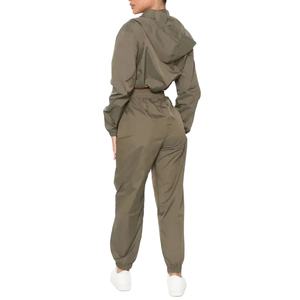 Women's Windbreaker Lightweight Tracksuit Outfits <b>Zip</b> Up Nylon <b>Cropped</b> <b>Hoodie</b> and Jogger Set for Women 2026 - Product Image 6