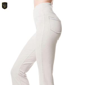 Pantalones de Yoga Acampanados para Mujer, Cintura Media, Color Sólido, Ecológicos, Elásticos, Transpirables, para Gimnasio, Correr y Entrenamiento - Product Image 5