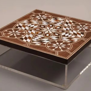 premium quality Gift Box for Ramadan, Eid, Home Handcrafted Wooden Edge Acrylic Date Box with Mother of Pearl Inlay Lid Custom - Product Image 1