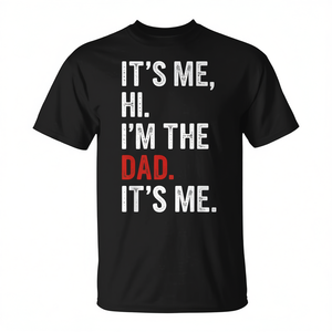 T-shirt promotionnel en coton noir à col rond et manches courtes pour homme - C'est moi, papa - Product Image 3