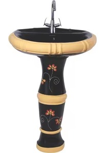 ชุดอ่างล้างจานลายหินอ่อน Lavabo อ่างล้างมือเซรามิกสีน้ำตาลกาแฟแบบทันสมัยอินเดียดีไซน์ส่งออก - Product Image 6