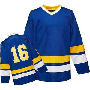 Nouvel arrivage de maillot de hockey sur glace personnalisé de dernière conception maillot de hockey vierge respirant de couleur bleue brodé par sublimation uniforme - Product Image 3