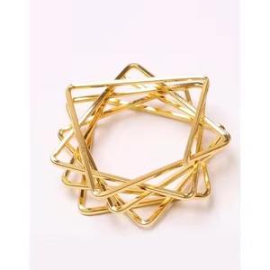 Nouvelle conception de porte-serviettes en forme d'étoile en or plaqué pour les mariages, les fêtes de Noël - Product Image 1