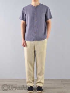 มาใหม่ล่าสุดผู้ชายแขนสั้นผ้าลินินเสื้อฤดูใบไม้ร่วงสไตล์ชายGradient SLIM FITสไตล์ญี่ปุ่นสวมใส่เสื้อสําหรับชายจํานวนมาก - Product Image 3