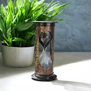 Traditional Metal Hourglass Timer Modern Classic Handmade Eco-Friendly Cultural <b>Desk</b> Table Decor Accent Art Heritage Piece - Product Image 1
