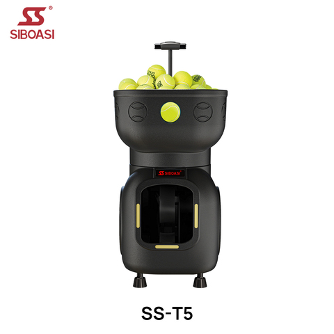 SIBOASI T5 Remote/App Control Automatic Smart Tennis Ball Shooting Machine-Tennis Training Equipment 120 Balls Capacity Portable