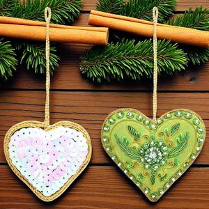 เครื่องประดับแขวนต้นคริสต์มาสทำมือลูกปัดและรูปทรงสำหรับตกแต่งวันหยุด - Product Image 5