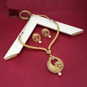 Kriaa, conjunto de Collar chapado en oro de piedra austriaca marrón, joyería de moda 1113212 para mujer - Product Image 1