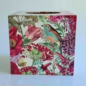 Boîte à mouchoirs en bois massif écologique de qualité durable Design unique Luxe Fleur Imprimé Côtés Porte-serviettes Arrivée à chaud - Product Image 4