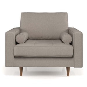 เก้าอี้นวมหนังเทียมทรงสี่เหลี่ยมแบบเดี่ยวพร้อมผ้าหุ้มเบาะ - Product Image 1
