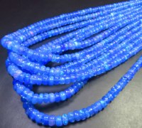 Perles Rondelles en Opale de Feu Éthiopienne Bleue Naturelle de Haute Qualité, Taille Brillante, 4-6mm, Lisses et Polies, Fil de 16 pouces, Effet de Couleur Changeant, pour Bijoux DIY