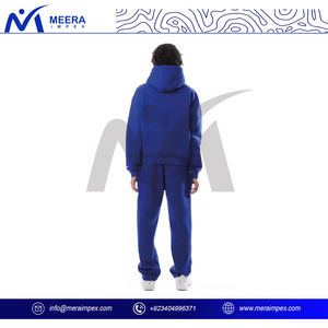 Ensemble de survêtement sportif pour homme grande taille, en coton épais, respirant, avec veste zippée et pantalon de jogging, confortable, style streetwear décontracté, idéal pour l'été - Product Image 5