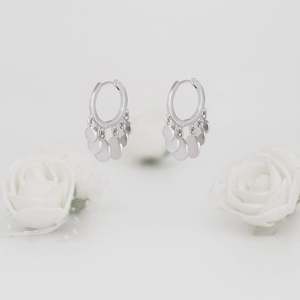 Classic Trendy <b>Silver</b> Jingle <b>Hoop</b> <b>Earrings</b> with Gold Plating Featuring Brass Copper Alloy Religious Style for Parties Gifts - Product Image 5